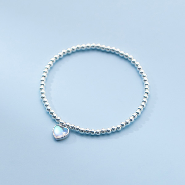 A36429 s925 sterling silver charm glass bracelet