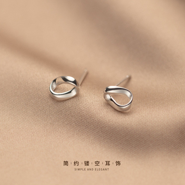 A32385 s925 sterling silver hollowed bar unique fashion earrings