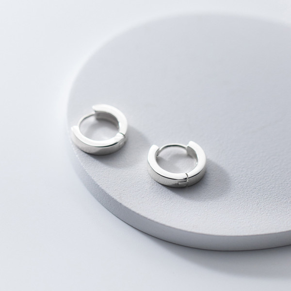 A35807 s925 sterling silver simple circle chic geometric bar earrings