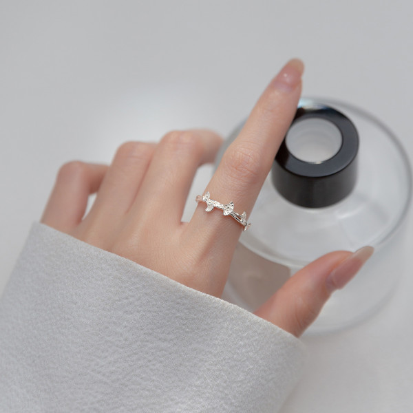 A45349 s925 silver fashion elegant sweet adjustable ring