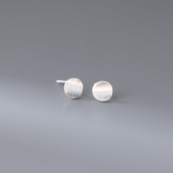 A45139 s925 sterling silver sweet dainty circle stud earrings