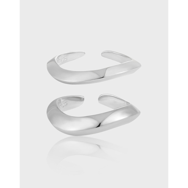 A41559 unique geometric weave design s925 sterling silver adjustable ring