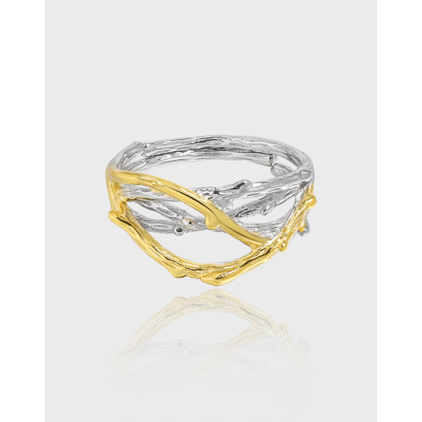 A38884 bar wrap design plated unique s925 sterling silver adjustable ring