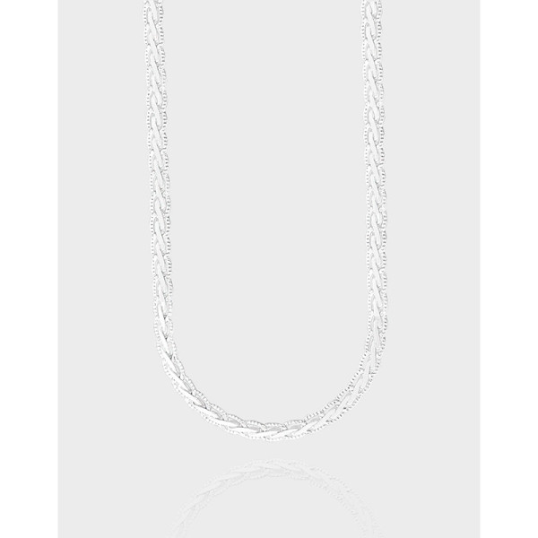 A39861 design twist braided lace chain bar sterling silver s925 necklace