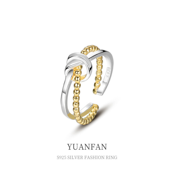 A36584 s925 sterling silver adjustable twist ring