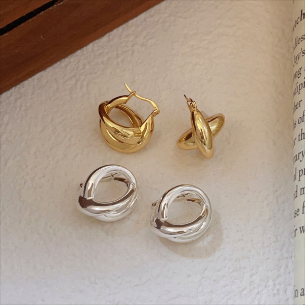 A41697 sterling silver bar simple fashion earrings