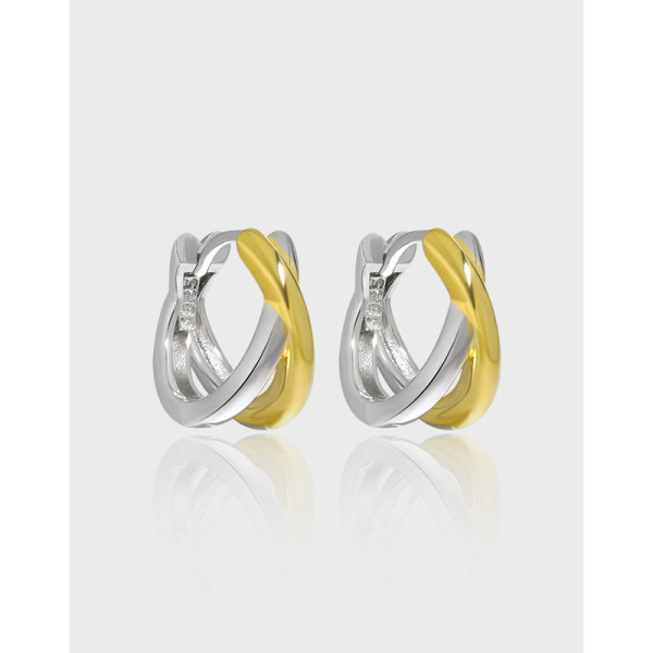A38890 design unique simple plated double s925 sterling silver earrings