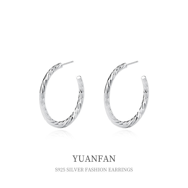 A37544 sterling silver unique geometric statement stud earrings