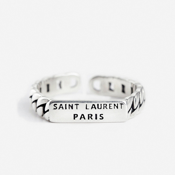 A32605 s925 sterling silver trendy initial simple fashion adjustable silver ring