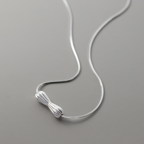 A40735 s925 sterling silver bar stripe simple elegant necklace