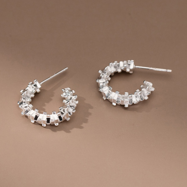 A40692 s925 sterling silver simple stud elegant earrings
