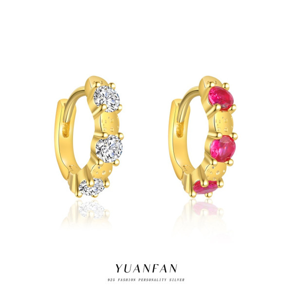 A45683 s925 sterling silver classic fashion cubic zirconia dainty trendy earrings