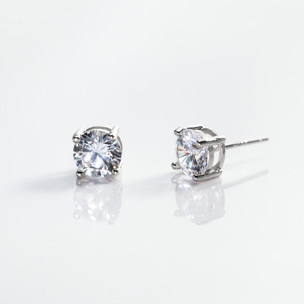 A44985 s925 sterling silver sweet unique rhinestone stud earrings