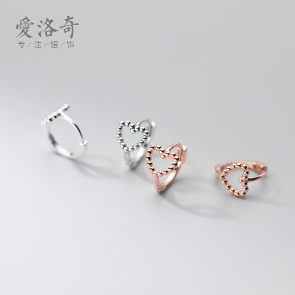 A32244 s925 sterling silver unique chic hollowed heartshape earrings