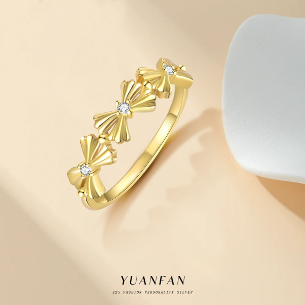 A46331 fashion butterfly s925 sterling silver grade cubic zirconia ring