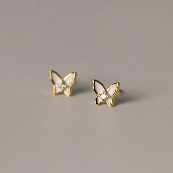 A37059 s925 sterling silver butterfly earrings