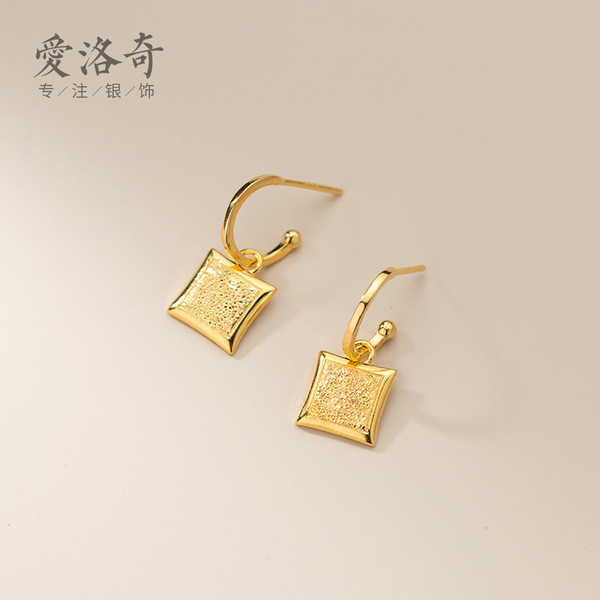 A32291 s925 sterling silver gold earrings