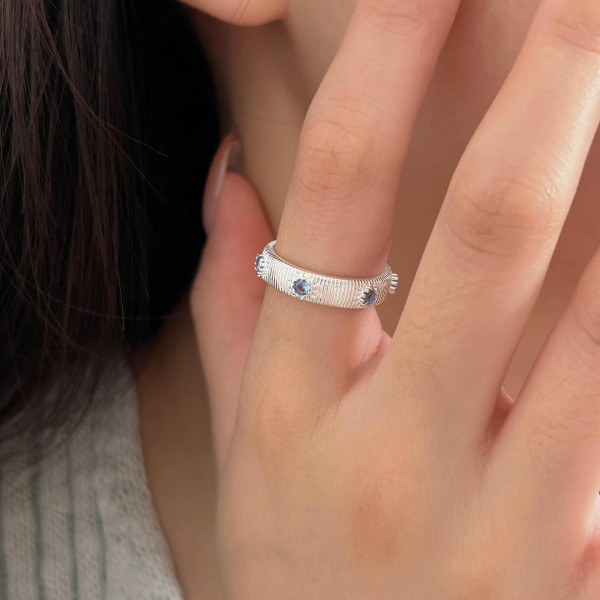 A42648 simple s925 sterling silver design unique circle ring