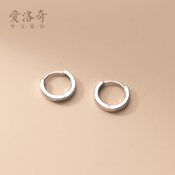 A32319 s925 sterling silver geometric circle circle hoo earrings