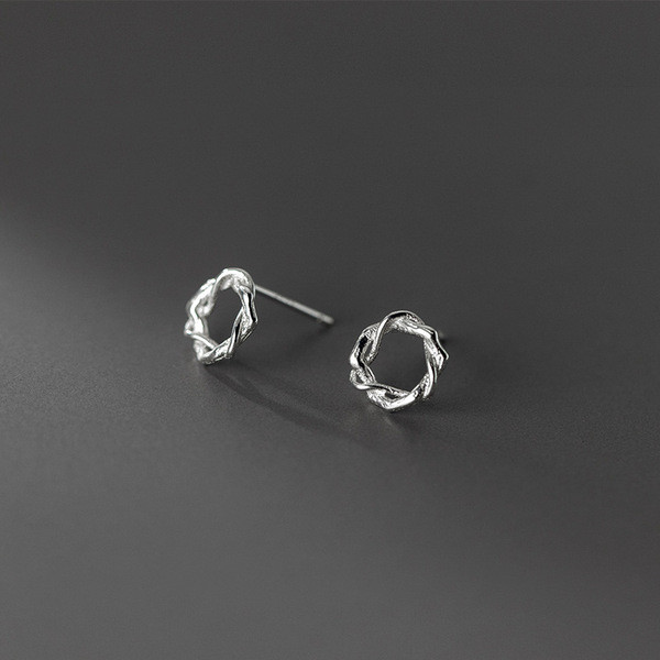 A34687 s925 sterling silver simple earrings