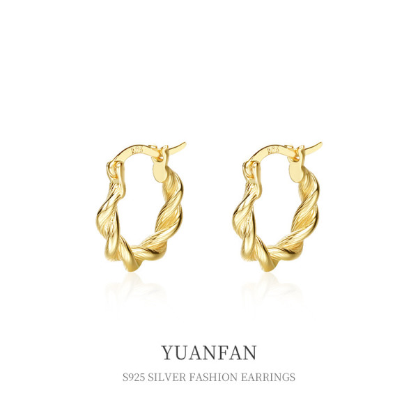 A37103 925 sterling silver rope earringsi