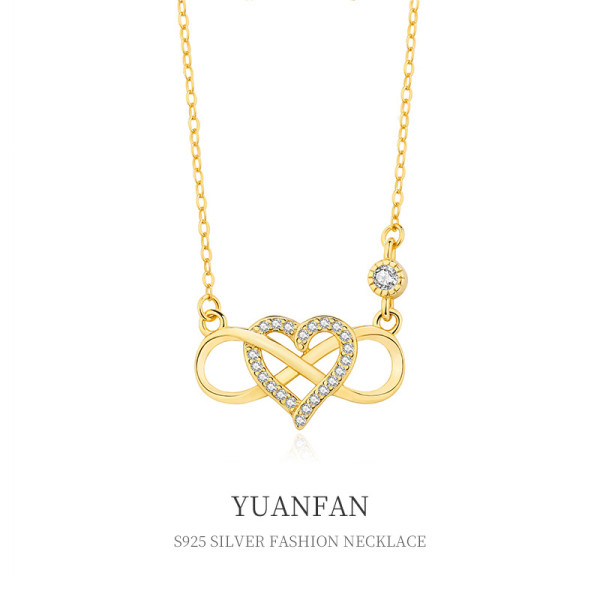 A37808 sterling silver cubic zirconia heart necklace