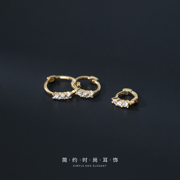 A32337 s925 sterling silver unique rhinestone chic cute rhinestone earrings