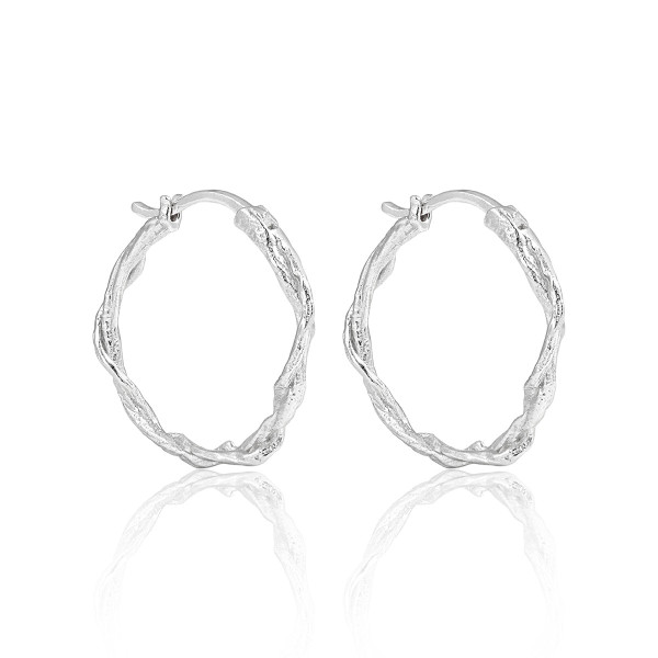 A42379 twist wrap circle s925 sterling silver unique elegant geometric earrings