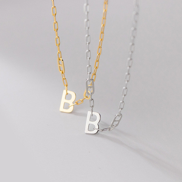 A32417 s925 sterling silver fashion initialB necklace
