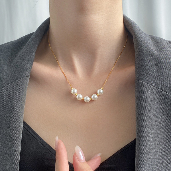A43508 s925 sterling silver trendy sweet vintage necklace