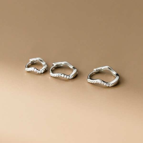 A43335 s925 sterling silver rhinestone weave fashion earrings