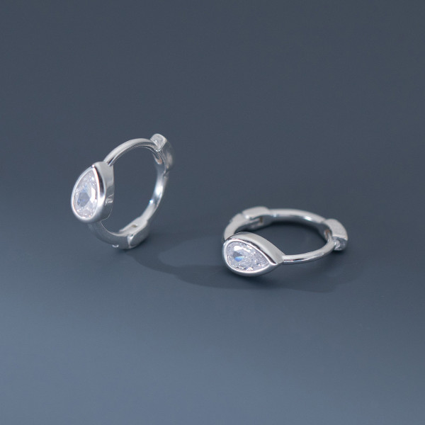 A41049 s925 sterling silver trendy design rhinestone teardrop earrings