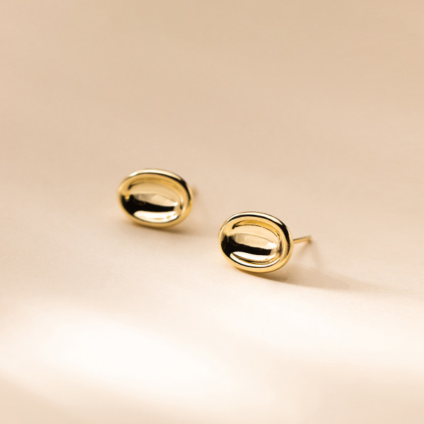 A35414 s925 sterling silver oval earrings