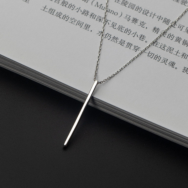 A34542 s925 sterling silver simple necklace