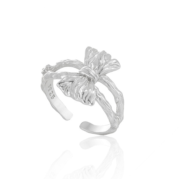 A42577 hollowed butterfly s925 sterling silver unique elegant adjustable ring