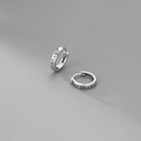 A31749 s925 sterling silver silver unique fashion initial vintage earrings
