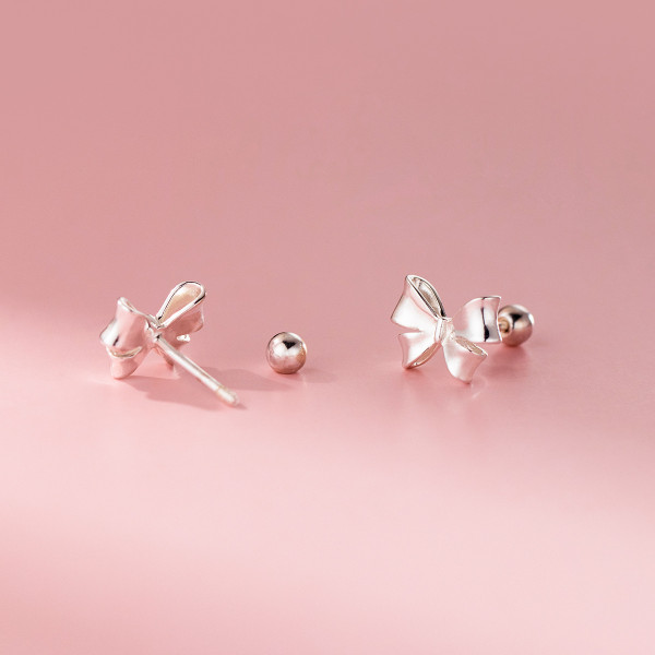 A45920 silver trendy sweet dainty butterfly stud earrings