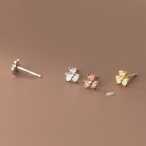 A34816 s925 sterling silver rhinestone earrings