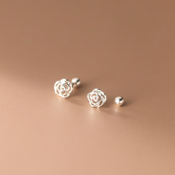 A35532 s925 sterling silver hollowed earrings