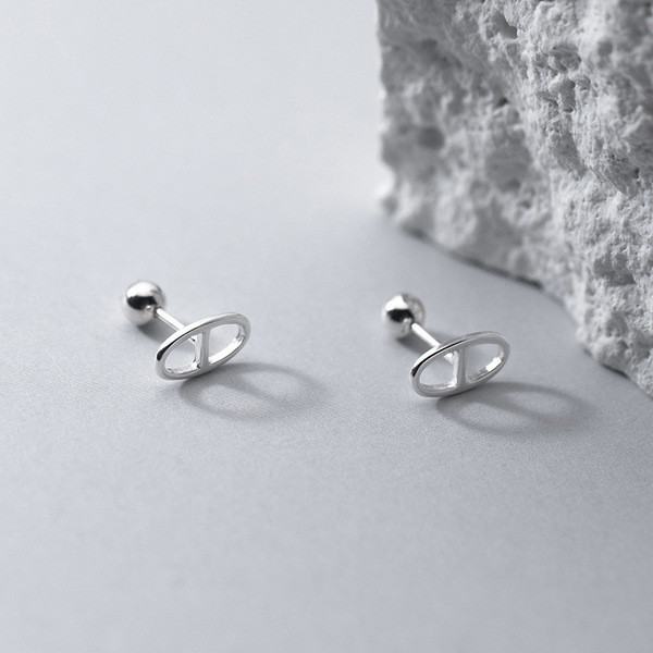 A34875 s925 sterling silver hollowed cute earrings