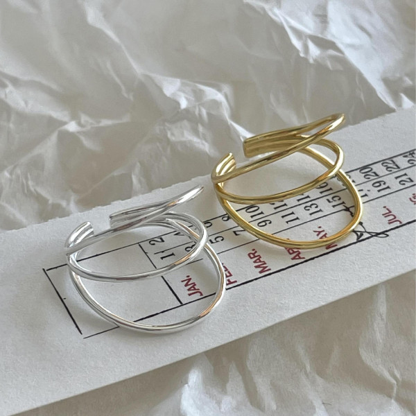 A45764 sterling silver simple elegant adjustable ring