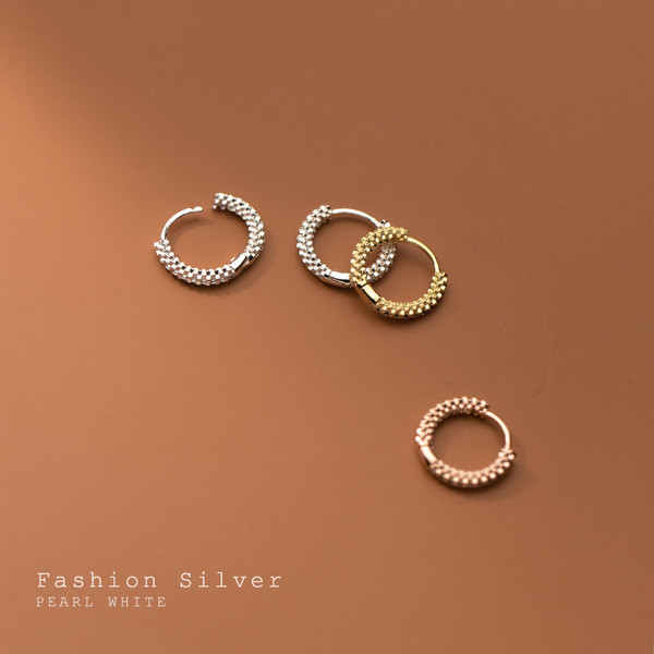 A33835 s925 sterling silver fashion simple circle trendy sweet chic earrings