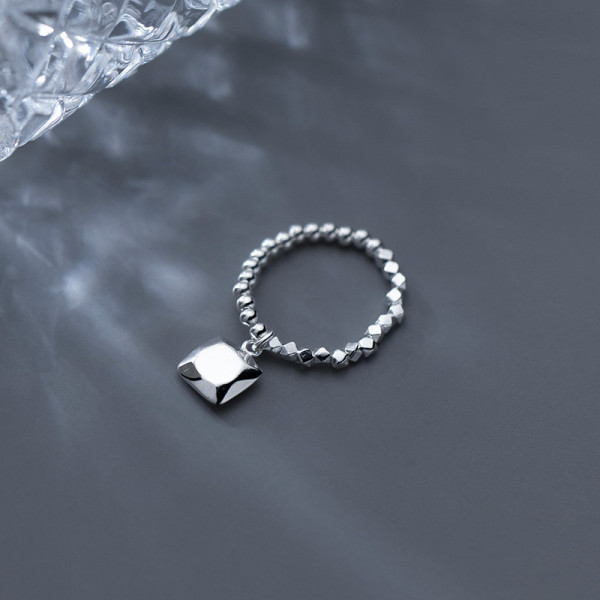 A35109 s925 sterling silver square ring