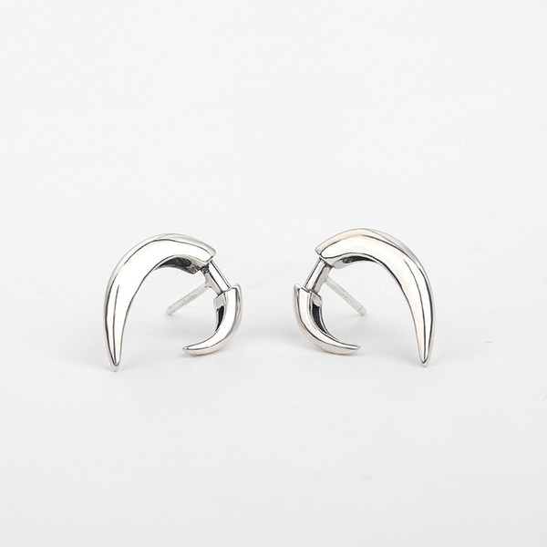 A33101 s925 sterling silver thai silver vintage simple silver earrings