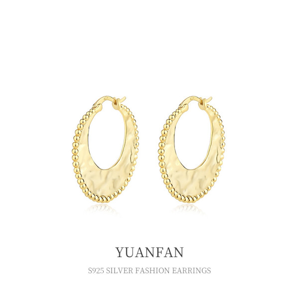 A35688 925 sterling silver small design irregularC earrings