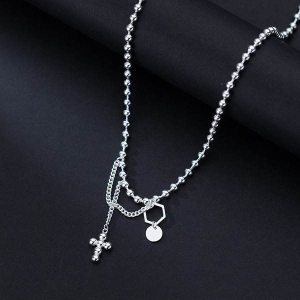 A34004 s925 sterling silver cross necklace