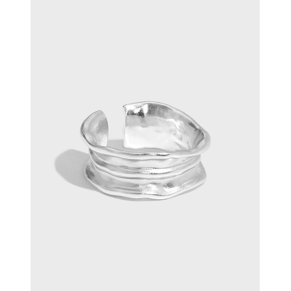 A33425 design minimalist irregular wrinkled qualitys925 sterling silver adjustable ring