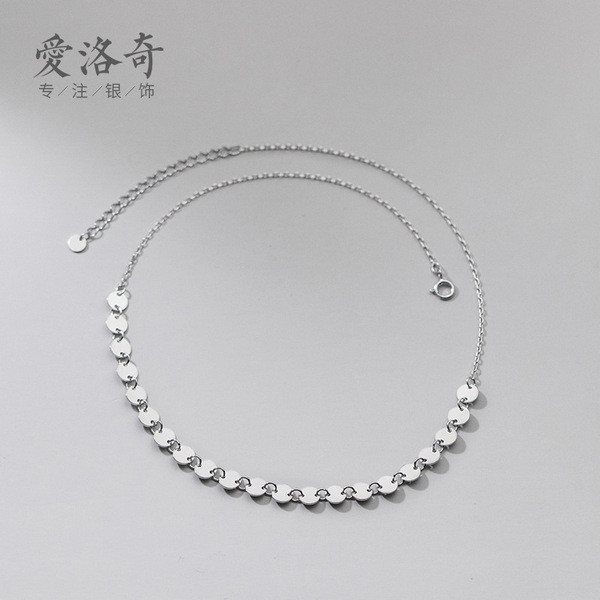 A30228 s925 sterling silver chic plate necklace trendy choker bracelet