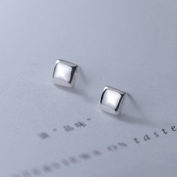 A34737 s925 sterling silver square earrings