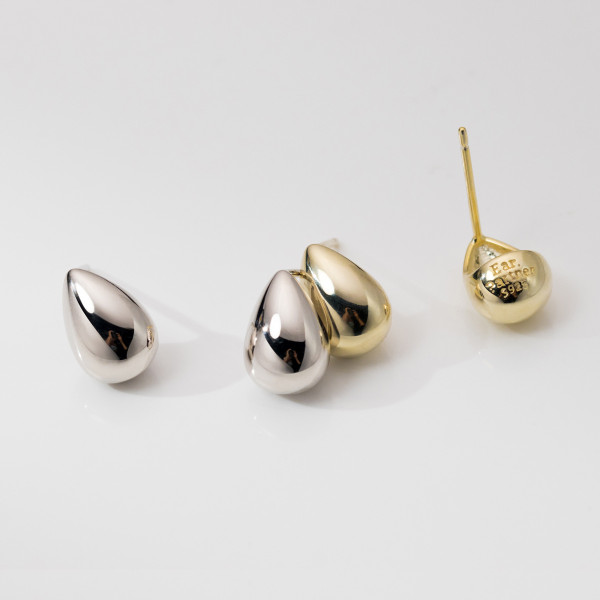 A37818 s925 sterling silver teardrop letter initial stud elegant cute earrings